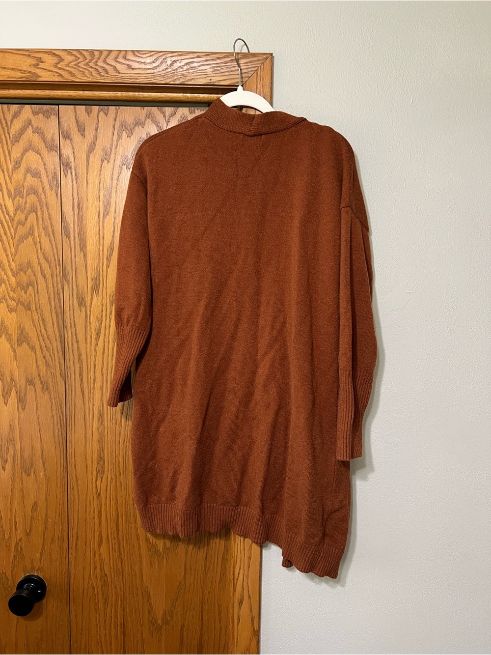 Rust Open-Front Long Cardigan - Picture 3 of 3